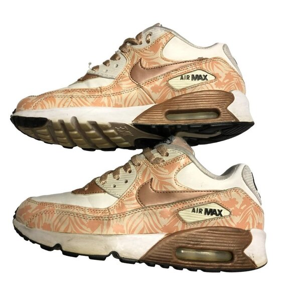 NIKE AIRMAX 90 ROSE GOLD SHOES 844616--100 SIZE 6.5Y‎ - 8 WOMEN - Picture 1 of 9
